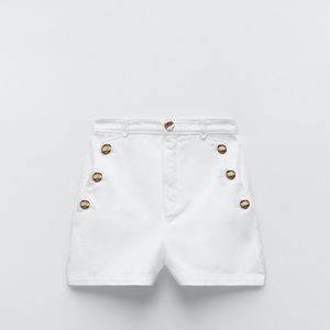 Zara High Waisted White Shorts